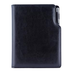 Diary GEP with ballpoint weekly special A5 2022 - black/red velvet