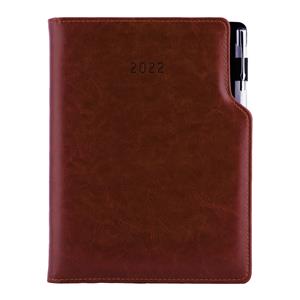 Diary GEP with ballpoint weekly special A5 2022 - brown
