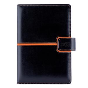 Diary MAGNETIC daily A5 2023 Czech - black/orange
