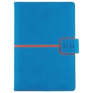 Diary MAGNETIC daily A5 2024 Czech - blue/orange