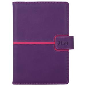 Diary MAGNETIC daily A5 2024 Czech - violet/pink