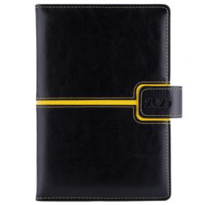 Diary MAGNETIC daily A5 2025 Czech - black/yellow