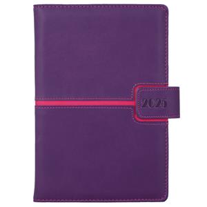 Diary MAGNETIC daily A5 2025 Czech - violet/pink
