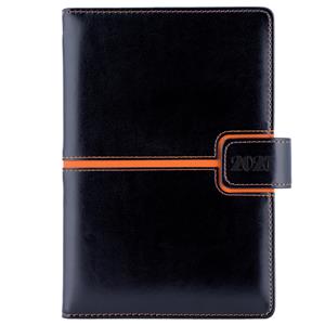 Diary MAGNETIC daily A5 2025 Polish - black/orange