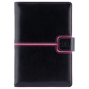 Diary MAGNETIC daily A5 2026 Czech - black/pink