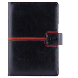 Diary MAGNETIC daily A5 2026 Czech - black/red