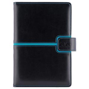 Diary MAGNETIC daily A5 2026 Czech - black/turquoise