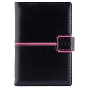 Diary MAGNETIC daily B6 2025 - black/pink