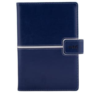Diary Magnetic weekly A5 2016 Polish - dark blue/silver