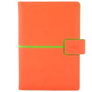 Diary Magnetic weekly A5 2016 Polish - orange/green