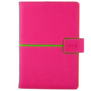 Diary Magnetic weekly A5 2016 Polish - pink/green