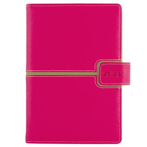 Diary MAGNETIC weekly A5 2025 Polish - pink/green