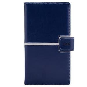 Diary Magnetic weekly pocket 2016 Polish - dark blue/silver