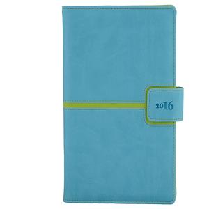 Diary Magnetic weekly pocket 2016 Polish - light blue/green