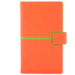 Diary Magnetic weekly pocket 2016 Polish - orange/green