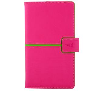 Diary Magnetic weekly pocket 2016 Polish - pink/green