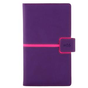Diary Magnetic weekly pocket 2016 Polish - violet/pink
