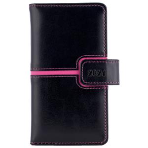 Diary MAGNETIC weekly pocket 2024 Polish - black/pink