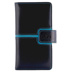 Diary MAGNETIC weekly pocket 2024 Polish - black/turquoise