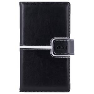 Diary MAGNETIC weekly pocket 2024 Polish - black/white