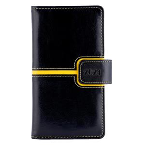 Diary MAGNETIC weekly pocket 2024 Polish - black/yellow