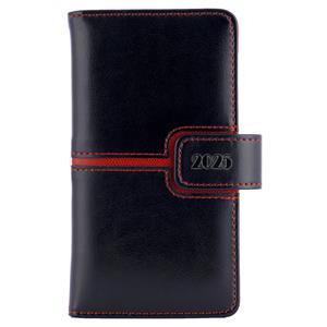 Diary MAGNETIC weekly pocket 2025 Polish - black/red