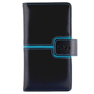 Diary MAGNETIC weekly pocket 2025 Polish - black/turquoise