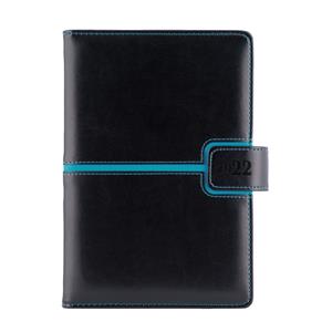 Diary MAGNETIC weekly special A5 2022 - black/turquoise
