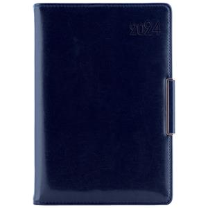 Diary METALIC daily A5 2024 Polish - dark blue