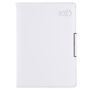 Diary METALIC daily B6 2025 - white