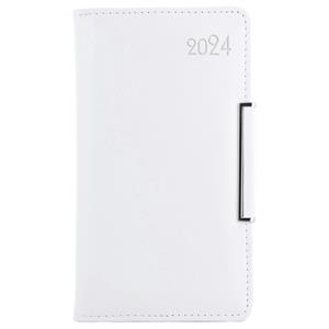 Diary METALIC weekly pocket 2024 Polish - white