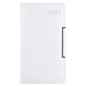 Diary METALIC weekly pocket 2025 Polish - white