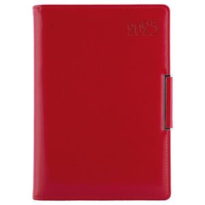 Diary METALIC weekly special A5 2025 - red