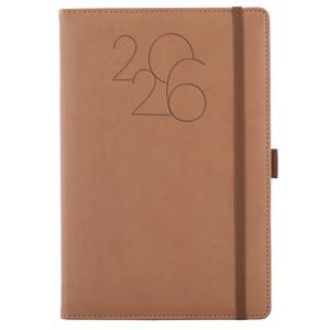 Diary POLY daily A5 2026 Czech - brown