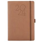 Diary POLY weekly A5 2024 Polish - brown
