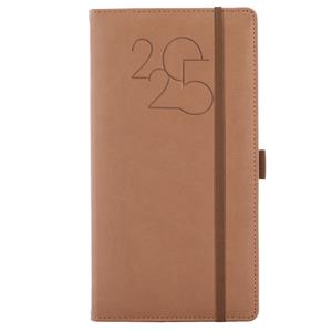 Diary POLY weekly pocket 2025 Polish - brown