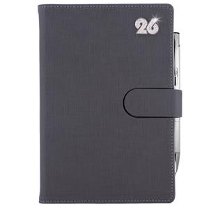 Diary SPLIT CRYSTAL daily A5 2026 Czech - grey