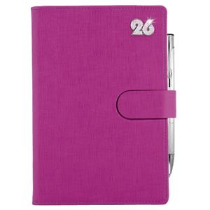 Diary SPLIT CRYSTAL weekly A5 2025 Slovak - fuchsia pink