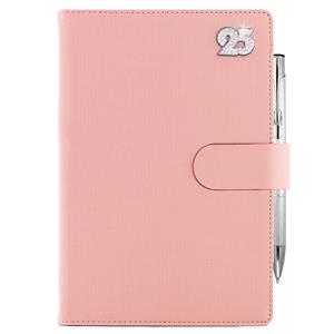 Diary SPLIT CRYSTAL weekly B6 2025 - light pink