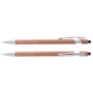 Fatin aluminum ballpoint pen with end touch element for writing on touch devices - beige
