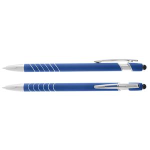 Fatin aluminum ballpoint pen with end touch element for writing on touch devices - dark blue