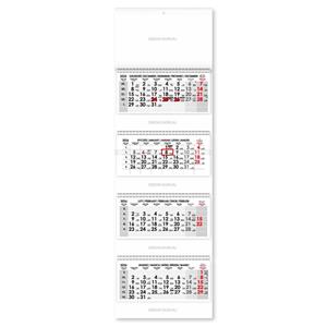 Fourmonths Wall Calendar Kvatro stacked Polisch with spiral 2026 - grey