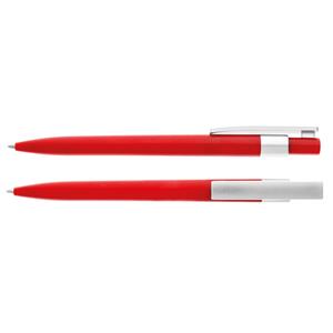 Knapp plastic ballpoint pen in pastel colors with 0.5 mm tip - red