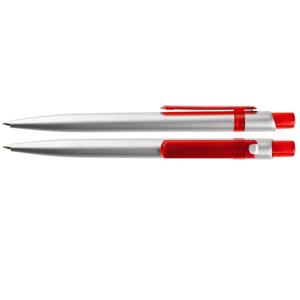 Kuličkové pero Abar - stříbrná - červená