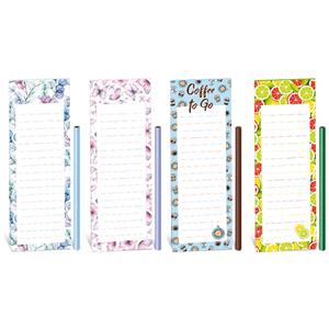 Magnetic block with pencil 7,5 x 24 cm - MIX pack of 10 pcs