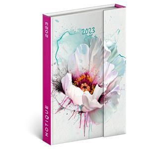 Magnetic weekly diary 2023 B6 White Flower