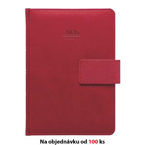 Monthly and weekly diary 2026 Slovak Gemma with a notepad A5 - red