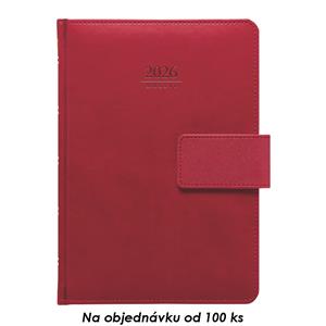 Monthly diary 2026 with notepad Gemma with a notapad A5 - red