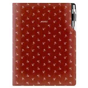 Note DESIGN A4 Squared - brown - white flower