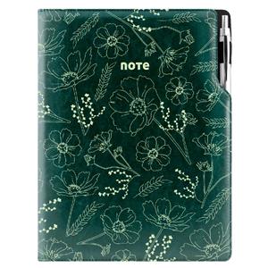 Note DESIGN A4 Squared - green - flowers